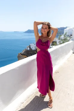 Vacation Dresses|Spring Break Dresses>Hello Molly Touch The Sky Maxi Dress Fuchsia
