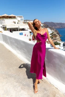 Vacation Dresses|Spring Break Dresses>Hello Molly Touch The Sky Maxi Dress Fuchsia