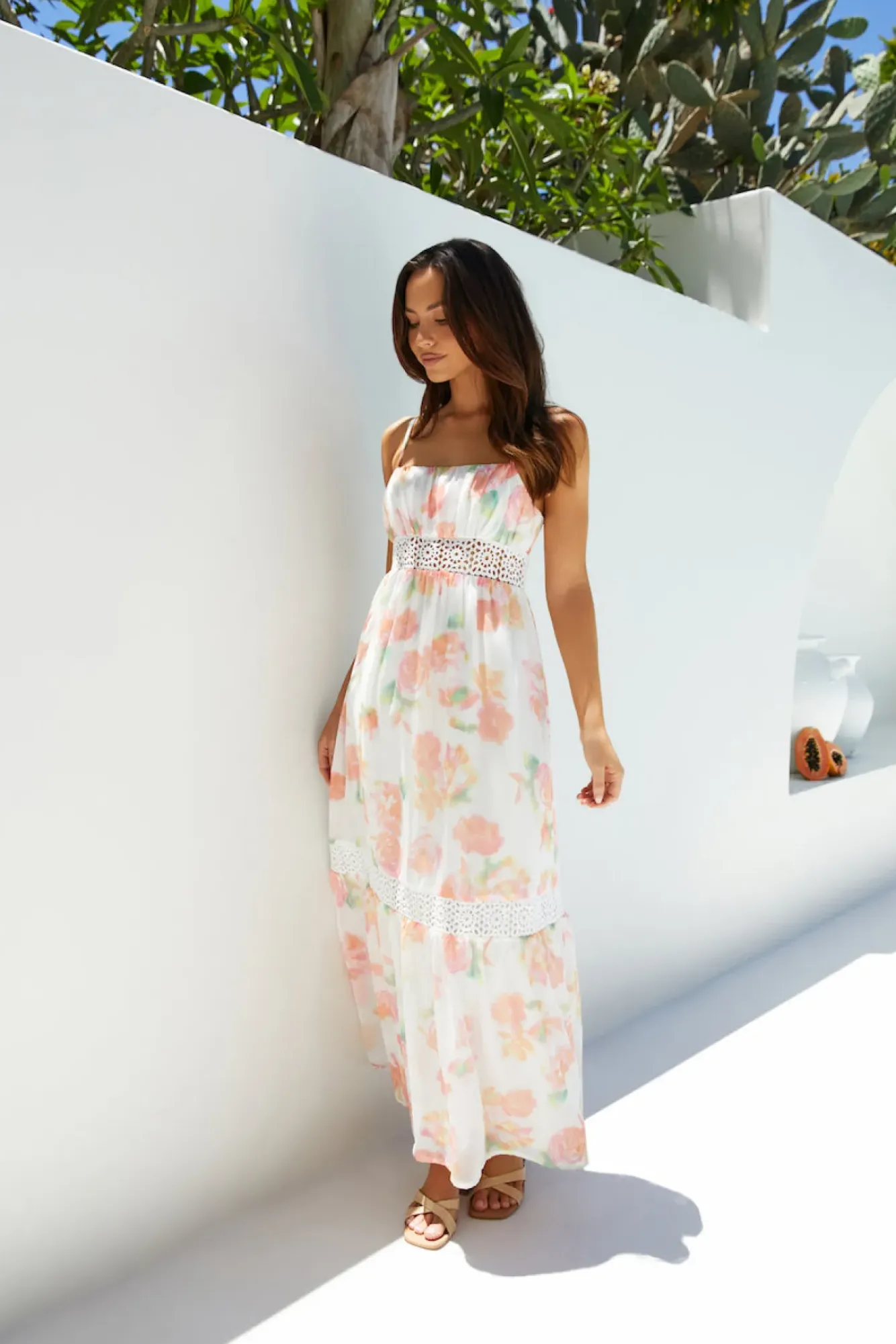 Wedding Guest Dresses|Cocktail Dresses>Fortunate One Tramonto Maxi Dress Print