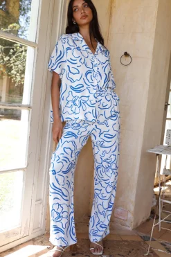 Pants>Hello Molly Tranquility Linen Pants Blue
