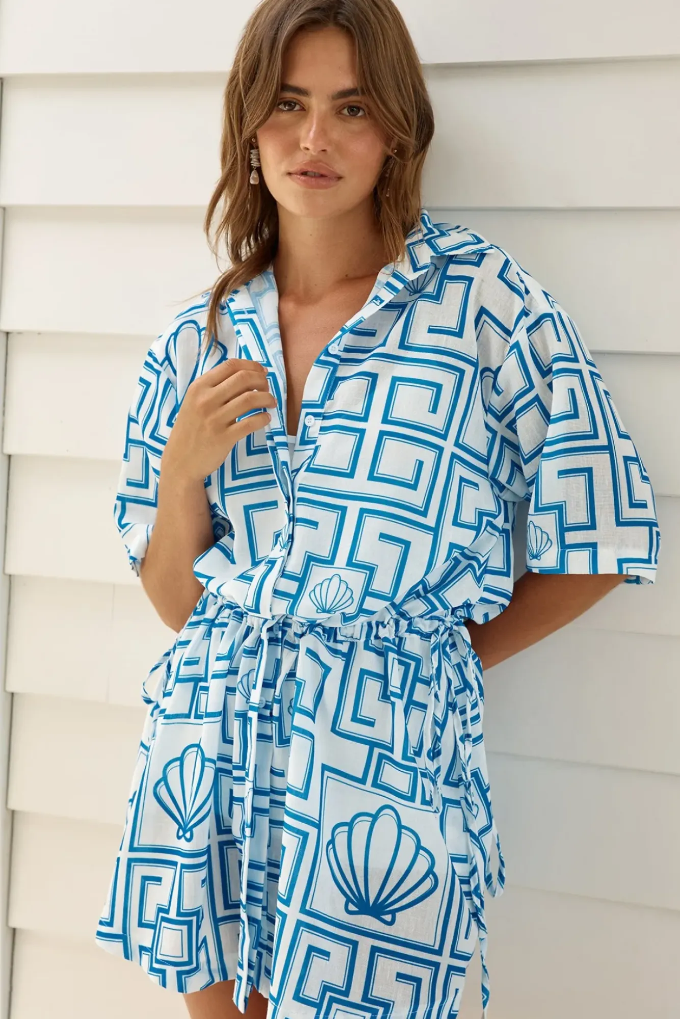 Vacation Dresses|Spring Break Dresses>Hello Molly Treasured Dreamer Mini Dress Blue