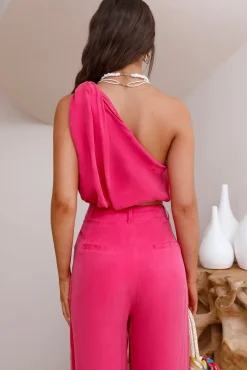 Cropped>Hello Molly Tropical Dreamscape Crop Top Pink