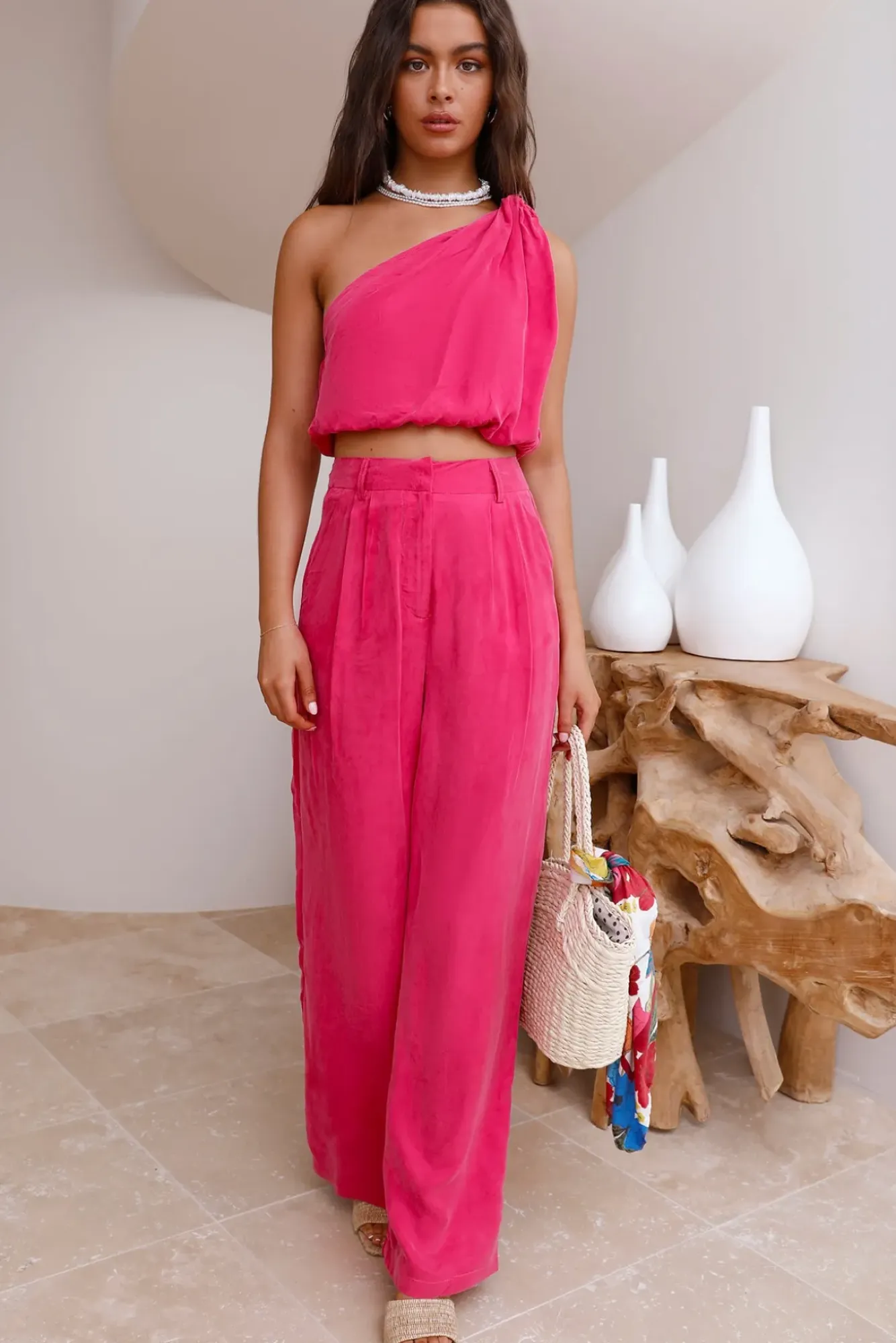 Pants>Hello Molly Tropical Dreamscape Pants Pink