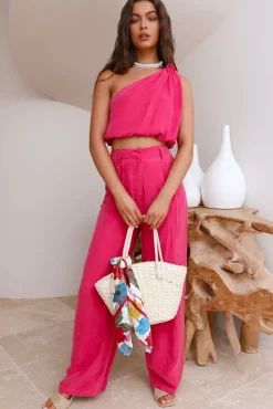 Pants>Hello Molly Tropical Dreamscape Pants Pink
