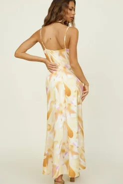 Wedding Guest Dresses|Cocktail Dresses>Hello Molly Tropical Palms Maxi Dress Yellow