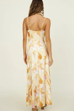 Wedding Guest Dresses|Cocktail Dresses>Hello Molly Tropical Palms Maxi Dress Yellow