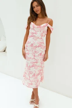 Wedding Guest Dresses|Formal Dresses>Hello Molly Tropical Vacation Midi Dress Pink