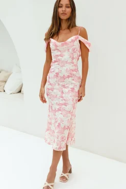 Wedding Guest Dresses|Formal Dresses>Hello Molly Tropical Vacation Midi Dress Pink