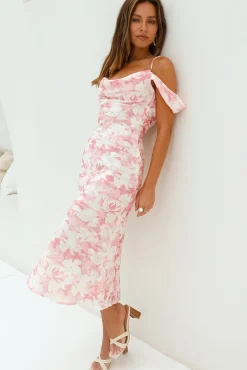 Wedding Guest Dresses|Formal Dresses>Hello Molly Tropical Vacation Midi Dress Pink