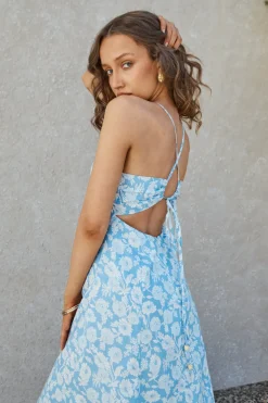 Vacation Dresses|Spring Break Dresses>Hello Molly Tropicana Maxi Dress Blue