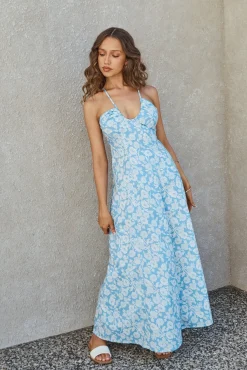 Vacation Dresses|Spring Break Dresses>Hello Molly Tropicana Maxi Dress Blue