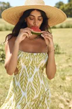 Spring Break Dresses|Brunch Dresses>Hello Molly Tropic Trails Maxi Dress Green