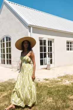 Spring Break Dresses|Brunch Dresses>Hello Molly Tropic Trails Maxi Dress Green