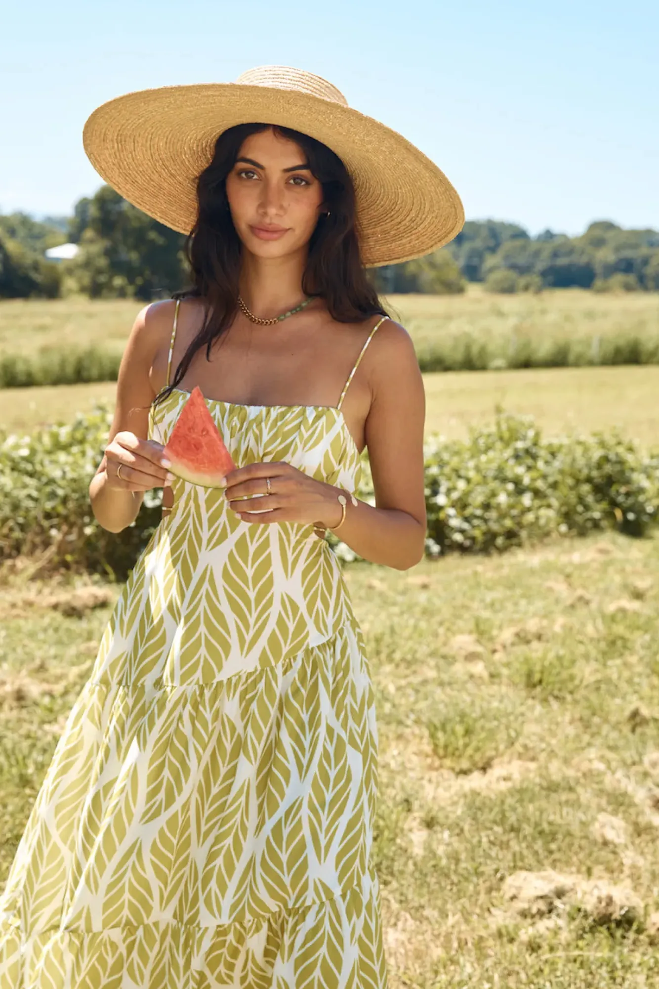 Spring Break Dresses|Brunch Dresses>Hello Molly Tropic Trails Maxi Dress Green