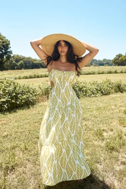 Spring Break Dresses|Brunch Dresses>Hello Molly Tropic Trails Maxi Dress Green