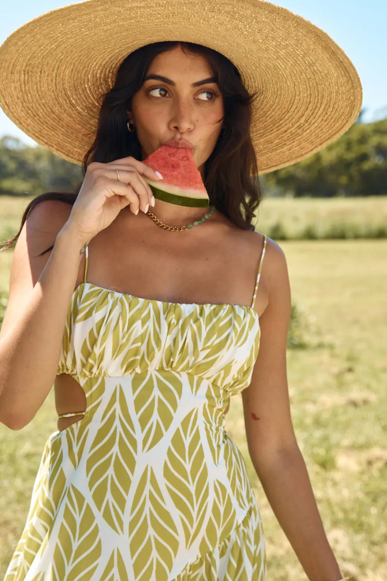 Spring Break Dresses|Brunch Dresses>Hello Molly Tropic Trails Maxi Dress Green