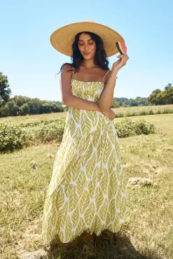 Spring Break Dresses|Brunch Dresses>Hello Molly Tropic Trails Maxi Dress Green