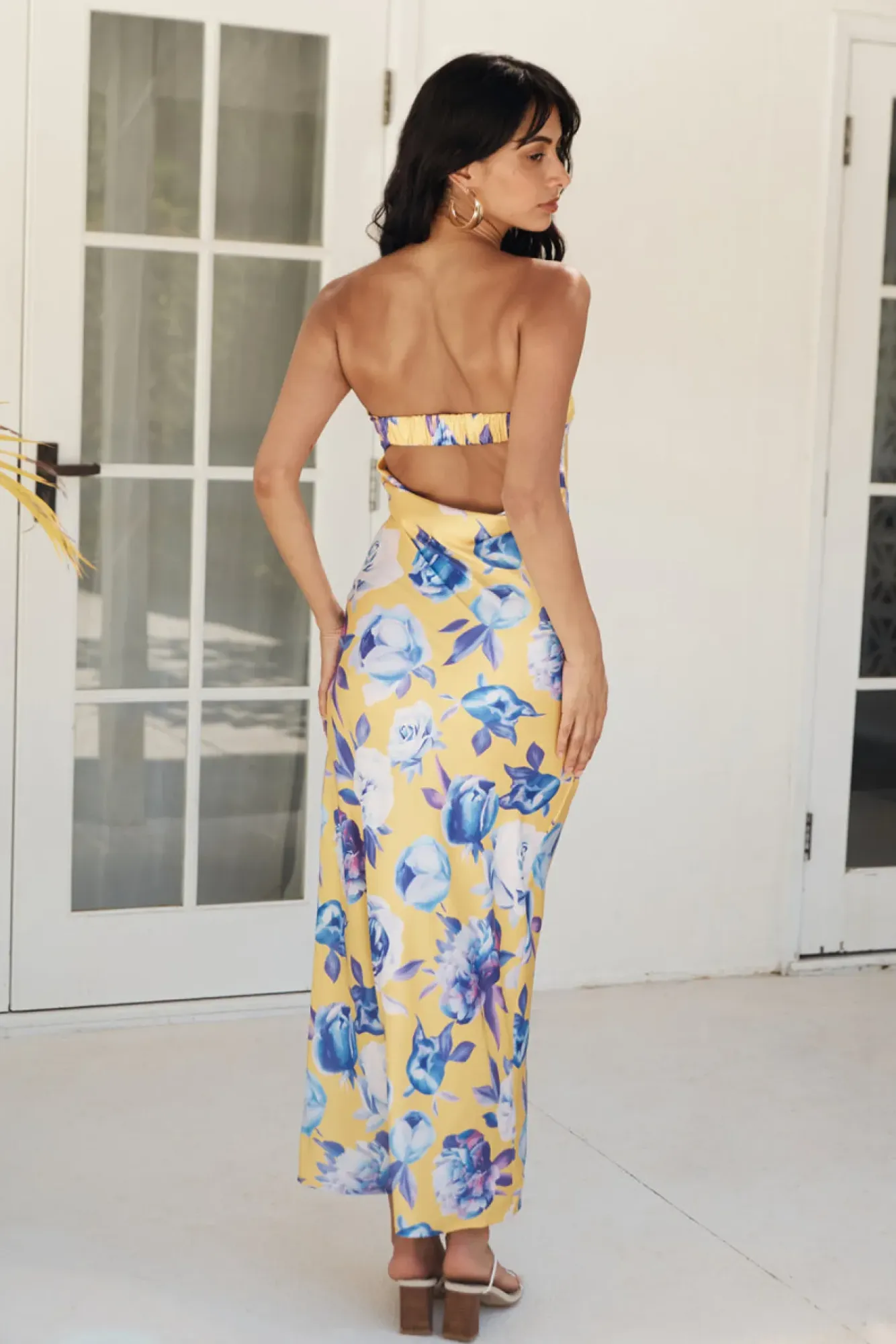 Wedding Guest Dresses|Cocktail Dresses>Hello Molly True Royalty Strapless Maxi Dress Yellow
