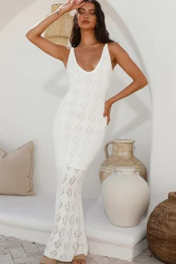Vacation Dresses|Spring Break Dresses>Hello Molly Tuning In Maxi Dress White