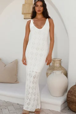 Vacation Dresses|Spring Break Dresses>Hello Molly Tuning In Maxi Dress White