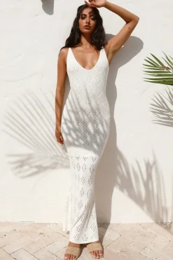Vacation Dresses|Spring Break Dresses>Hello Molly Tuning In Maxi Dress White