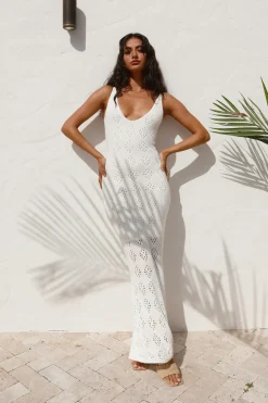 Vacation Dresses|Spring Break Dresses>Hello Molly Tuning In Maxi Dress White
