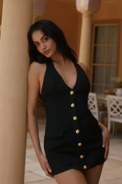 Rompers>Hello Molly Twilight Blooms Romper Black