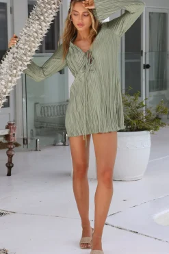 Vacation Dresses|Spring Break Dresses>Hello Molly Twist And Turns Dress Green