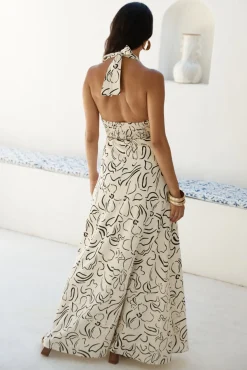 Spring Break Dresses|Brunch Dresses>Hello Molly Under Shade Halter Maxi Dress Beige