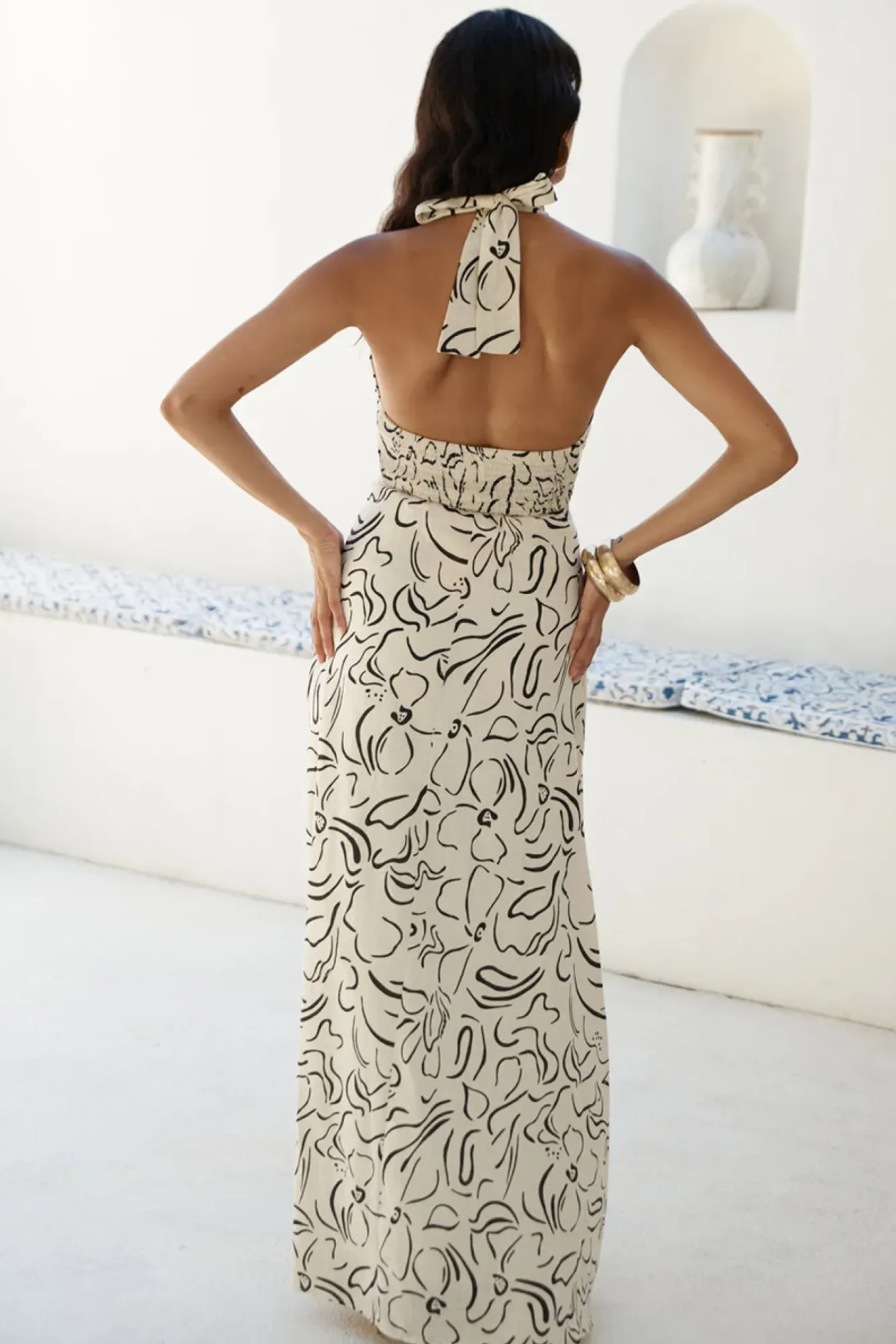 Spring Break Dresses|Brunch Dresses>Hello Molly Under Shade Halter Maxi Dress Beige