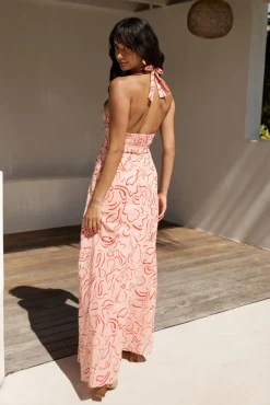 Spring Break Dresses|Brunch Dresses>Hello Molly Under Shade Halter Maxi Dress Pink
