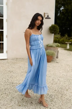 Cocktail Dresses|Brunch Dresses>Hello Molly Understand It Maxi Dress Blue