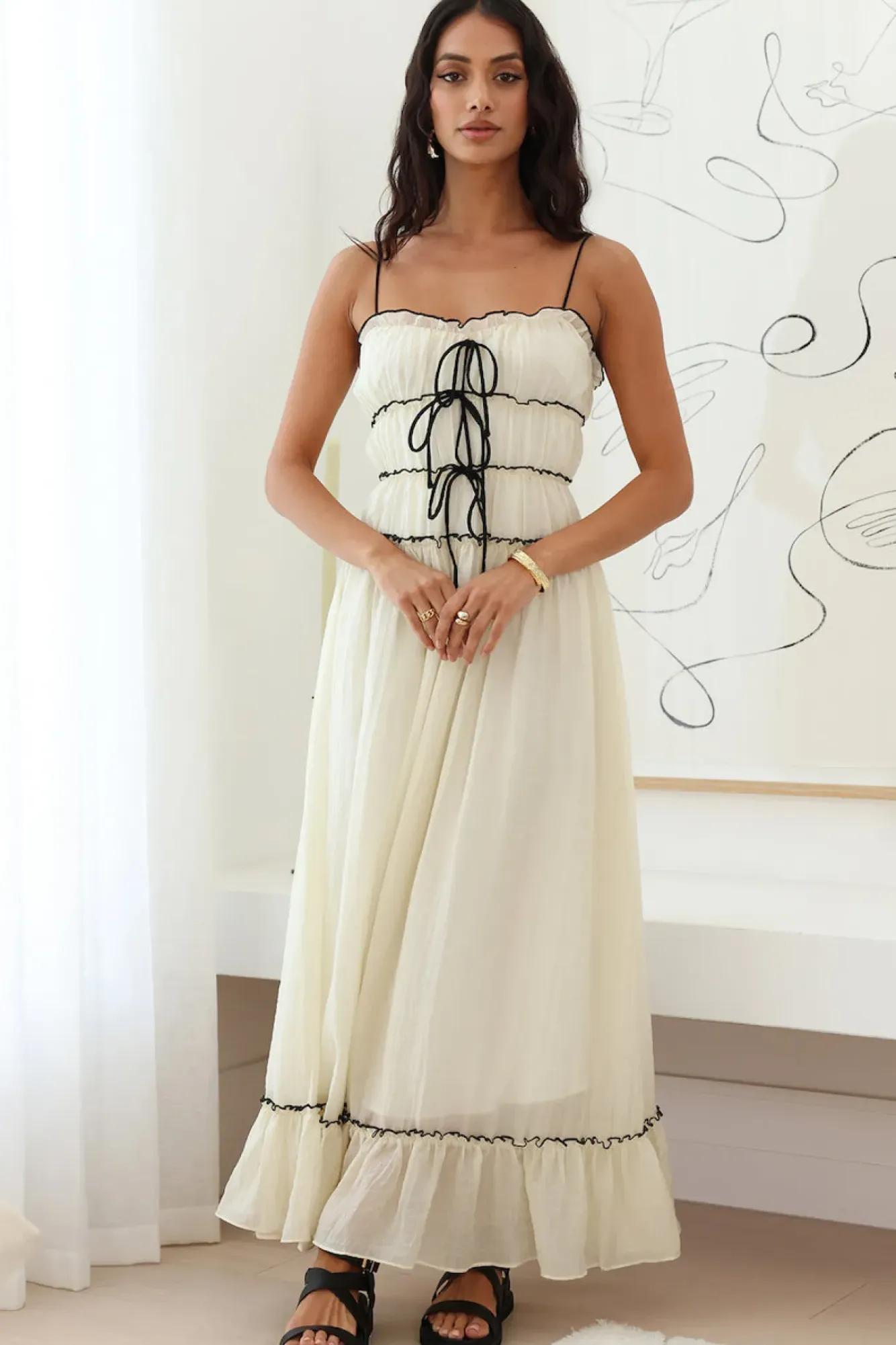 Wedding Guest Dresses|Cocktail Dresses>Hello Molly Understand It Maxi Dress Cream