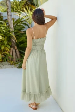 Vacation Dresses|Spring Break Dresses>Hello Molly Understand It Maxi Dress Sage