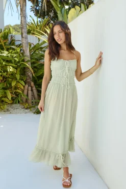Vacation Dresses|Spring Break Dresses>Hello Molly Understand It Maxi Dress Sage