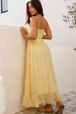 Wedding Guest Dresses|Cocktail Dresses>Hello Molly Understand It Maxi Dress Yellow