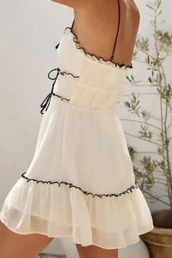 Vacation Dresses|Spring Break Dresses>Hello Molly Understand It Mini Dress Cream