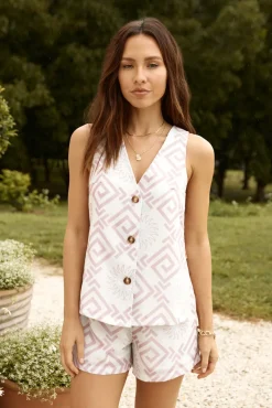 Shorts|Two-Piece Shorts Set>Hello Molly Under Sunshine Shorts Pink