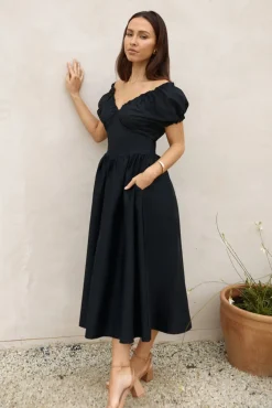 Cocktail Dresses|Date Night Dresses>Hello Molly Upon A Dream Midi Dress Black