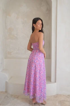 Wedding Guest Dresses|Cocktail Dresses>Hello Molly Upon The Moon Strapless Maxi Dress Purple