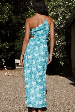 Cocktail Dresses|Brunch Dresses>Hello Molly Utopia Mesh Maxi Dress Green