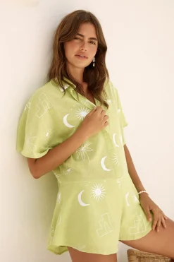 Rompers>Hello Molly Vacation Bliss Romper Green