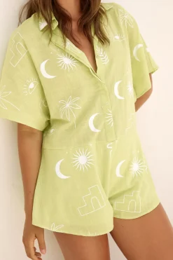Rompers>Hello Molly Vacation Bliss Romper Green