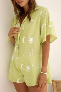 Rompers>Hello Molly Vacation Bliss Romper Green