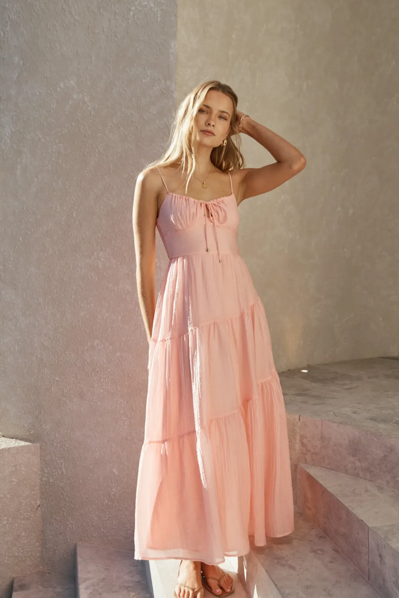 Vacation Dresses|Spring Break Dresses>Hello Molly Vacay Breeze Maxi Dress Pink