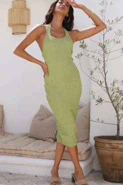 Vacation Dresses|Spring Break Dresses>Hello Molly Vanilla Sweet Midi Dress Green