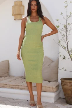 Vacation Dresses|Spring Break Dresses>Hello Molly Vanilla Sweet Midi Dress Green