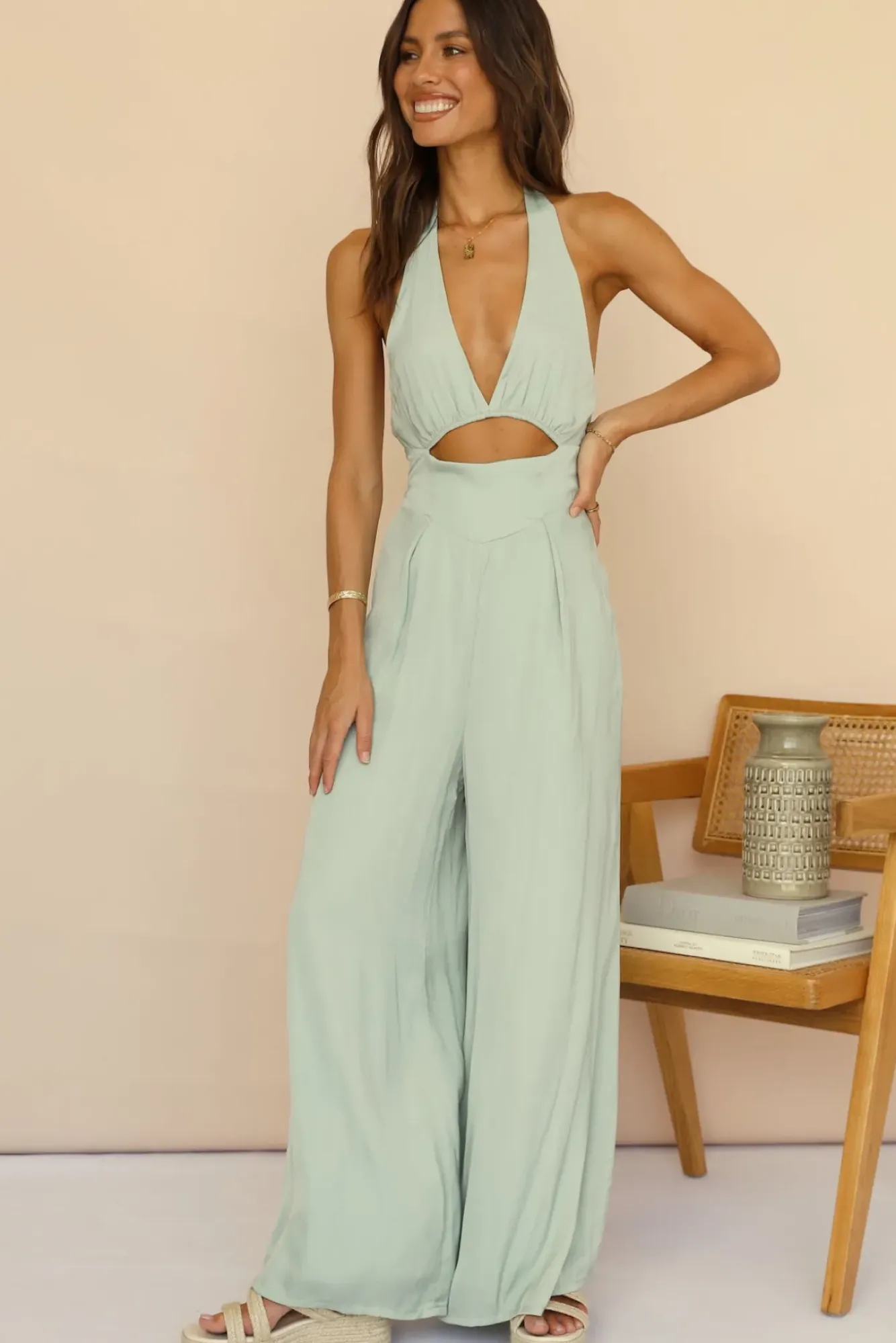 Jumpsuits|Rompers>Hello Molly Variations Jumpsuit Pistachio