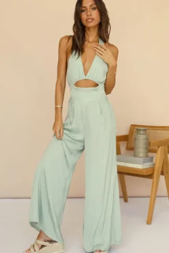 Jumpsuits|Rompers>Hello Molly Variations Jumpsuit Pistachio