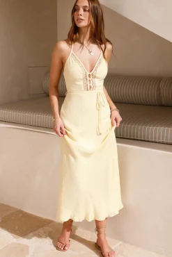 Wedding Guest Dresses|Cocktail Dresses>Hello Molly Venecia Halter Maxi Dress Yellow